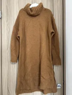 SHEIN キャメル タートルネック ニットワンピース