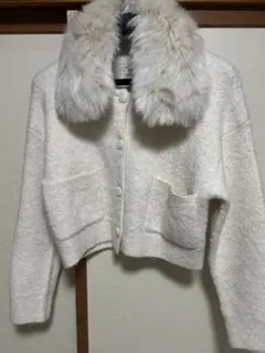 ZARA ニット　ファー付きカーディガン