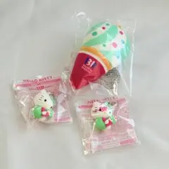 [未開封]サーティワン　セット３個　ハローキティ　チャーム２個　ぬいぐるみ１個