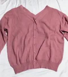 【美品】allamanda アラマンダ シンプルニットカーディガン ピンク