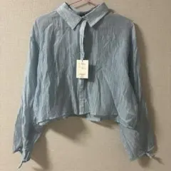 GRL/F/フリーサイズ/ライトブルー クロップドシャツ/タグ付き