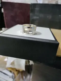 良好品 GUCCI グッチ シルバー925 ワイドGリング 19号 高級感あり
