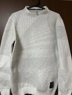 アディダス メンズ 総柄 ジャガード 長袖 モックネック セーター　Ｌサイズ