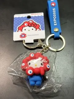 【大阪関西万博】ミャクミャク×サンリオ　立体マスコット　キーホルダー キティ