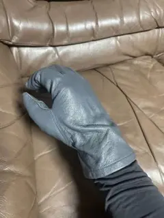 レザーグローブ 手袋 ブルーグレー L〜LL 本革 バイク ハーレー ミリタリー