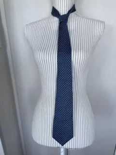 BVLGARI ネイビー 幾何学模様 ネクタイ