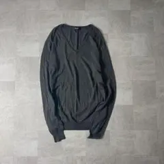 Silk Cashmere V Neck Knit Gray L archive