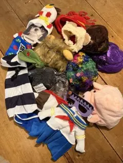 猫 犬 コスチュームセット かぶりもの かつら 帽子 猫服 犬服