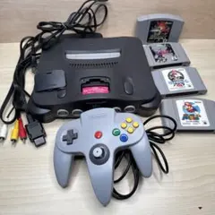 NINTENDO64 本体 コントローラー　ソフト４本付き