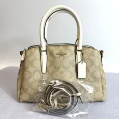 良品 COACH コーチ 2WAY ハンドバッグ ショルダーバッグ ベージュのサムネイル