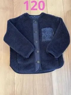 ユニクロ マリメッコ フリースカーディガン 120 ボアジャケット　ネイビー