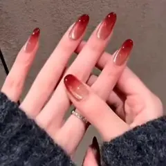 グラデーションネイルチップ 赤 10本セット