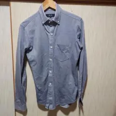 COMME CA ISM 青のボタンダウン長袖シャツ Sサイズ　メンズ