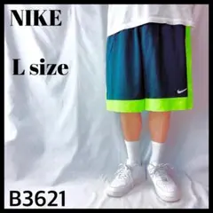 NIKE ナイキ 黒×蛍光イエロー ハーフパンツ ショートパンツ メンズ L