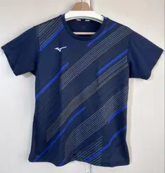Mizuno ストライプデザイン ソフトテニス バドミントン　ゲームシャツ