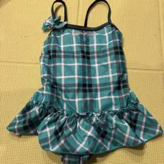 女の子用チェック柄ワンピース水着