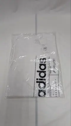 adidas ホワイト ロゴプリント Tシャツ　size Ｏ