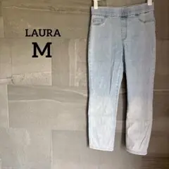 LAURA 【M】 ライトブルー スキニージーンズ ラウラ ウエストゴム