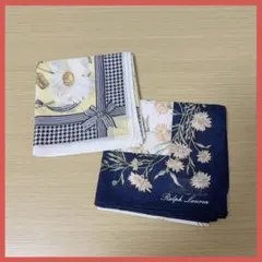 エレガンス ラルフローレン 花柄 ハンカチ リボン チェーン柄 レディース 上品のサムネイル