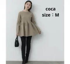 coca コカ　スポンディッシュペプラムニット　ペプラムフォルムニット　M