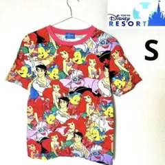 Disneyresort アリエル　総柄　Tシャツ S M ディズニーシー