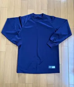 asics メンズ　ネイビー 長袖 アンダーシャツS