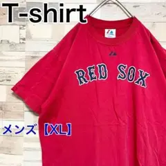 YF73【US輸入】majestic　半袖Tシャツ【XL】レッド　RED SOXのサムネイル