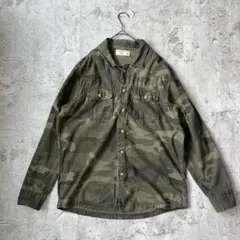 10s アバクロ 厚手コットン ミリタリージャケット XL 迷彩 カモ柄