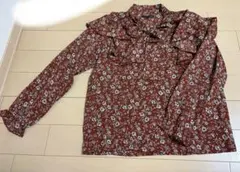 ボウタイブラウス リボン ブラウン