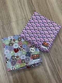 NAGOMI 花柄 波模様 ハンカチ 2枚セット 52×52cm 大判