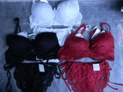 《ぶらじゃー・しょーつset　６点set　【白・赤・黒】　サイズC７５・Ｍ》