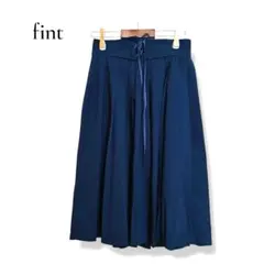 フィント ミモレ丈スカートリボン F ネイビー 後ろゴム カジュアル 通勤