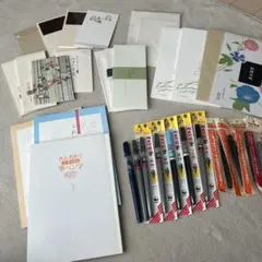 筆ペン大量　ペン字便箋セット
