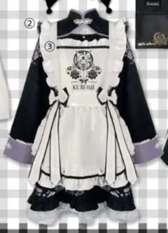 新品KUROMIチャイナ風ワンピ&エプロンsetのサムネイル