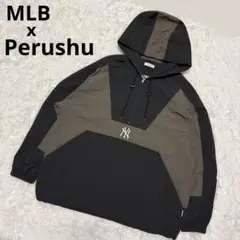 Perushu MLB ナイロン アノラック パーカー プルオーバー ヤンキース
