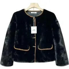 ブルガリア発　RISELIN　ファーコート　ミンクカシミヤ混　毛皮ジャケット　M