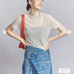 BEAUTY&YOUTH ポリエステルチュール ショートスリーブ Tシャツのサムネイル