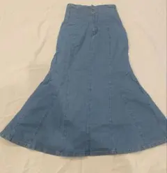 ブルー デニム フレアスカートのサムネイル