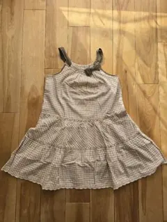 pom ponette チェック柄ワンピース 140cm