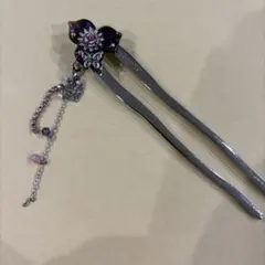 清水坂ガラス館 かんざし フィオーレ ピンク ゴールド 蝶 teftef