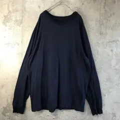 E146古着　ロンT 紺　無地　90s Y2K