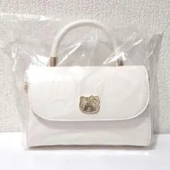 新品未開封タグ付 ハローキティ持ち手付 ロングストラップショルダープレートバッグ