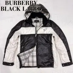 バーバリー ブラックレーベル ダウンジャケット フード ノバチェック ホースロゴ