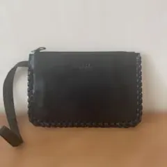 新品未使用☆ブラックレザーポーチ