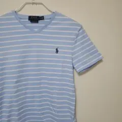 【美品！】POLO RALPH LAUREN ストライプ VネックTシャツ XS