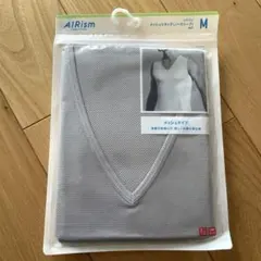 AIRism メッシュVネックノースリーブ M ライトグレー