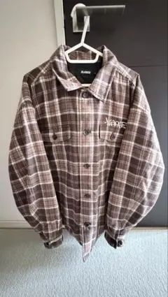チェック柄ブラウンボタンアップシャツ XLARGE