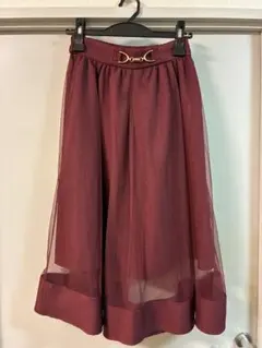 INGNI 透け感ワインレッドスカート F