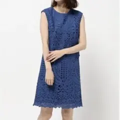 ◼︎美品◼︎GRACE CONTINENTAL / レースワンピース ブルー 36