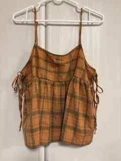 wcloset チェックサイドリボンビスチェ